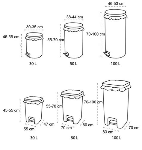 medidas de bolsas de basura.